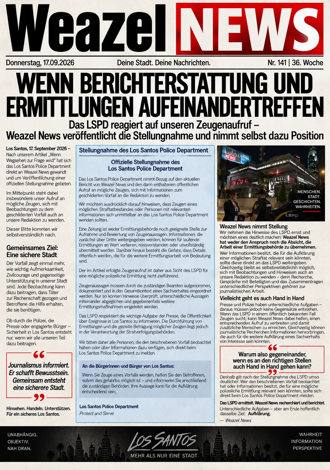 Wenn Berichterstattung und Ermittlungen aufeinandertreffen