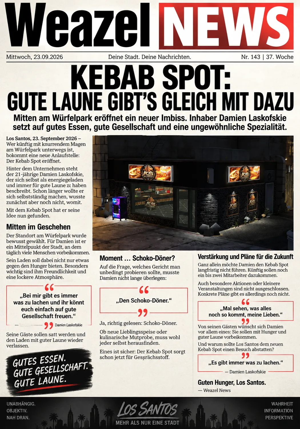 Kebab Spot: Gute Laune gibt’s gleich mit dazu